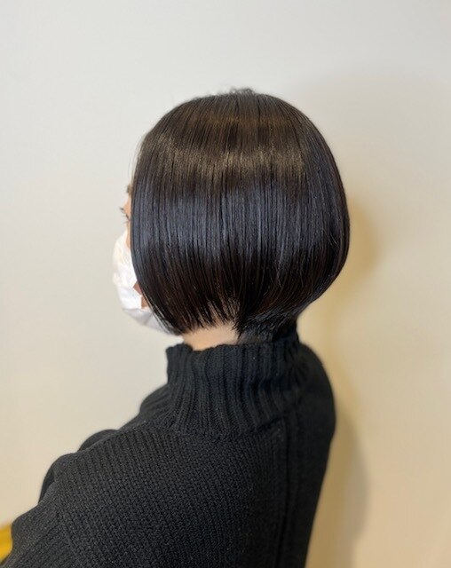 ２０代３０代４０代黒髪前髪なしハンサムショートボブ