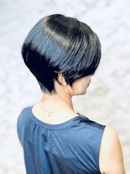 黒髪ハンサムショート/大人ショート/髪質改善カラー