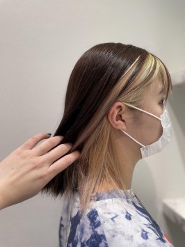 ミルクティーマロンベージュ×切りっぱなし