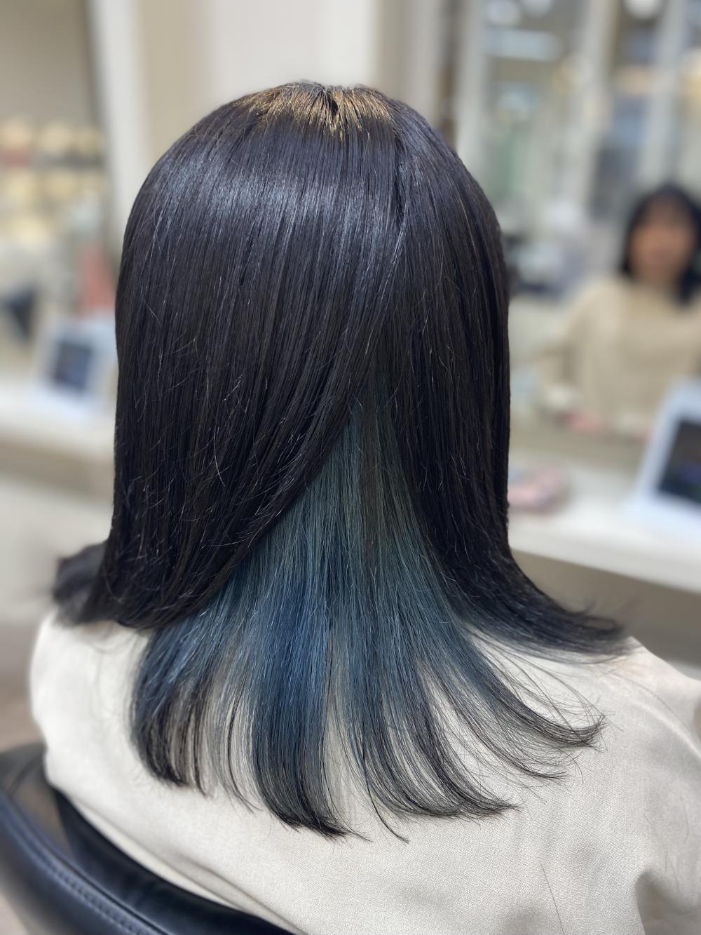 水色のインナーカラー