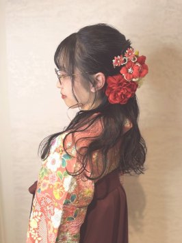 成人式ヘア/卒業式ヘア/ロングアレンジ/ハーフアップ