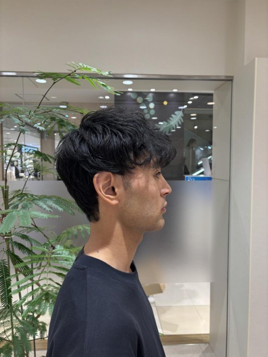 メンズ　波巻きマッシュ