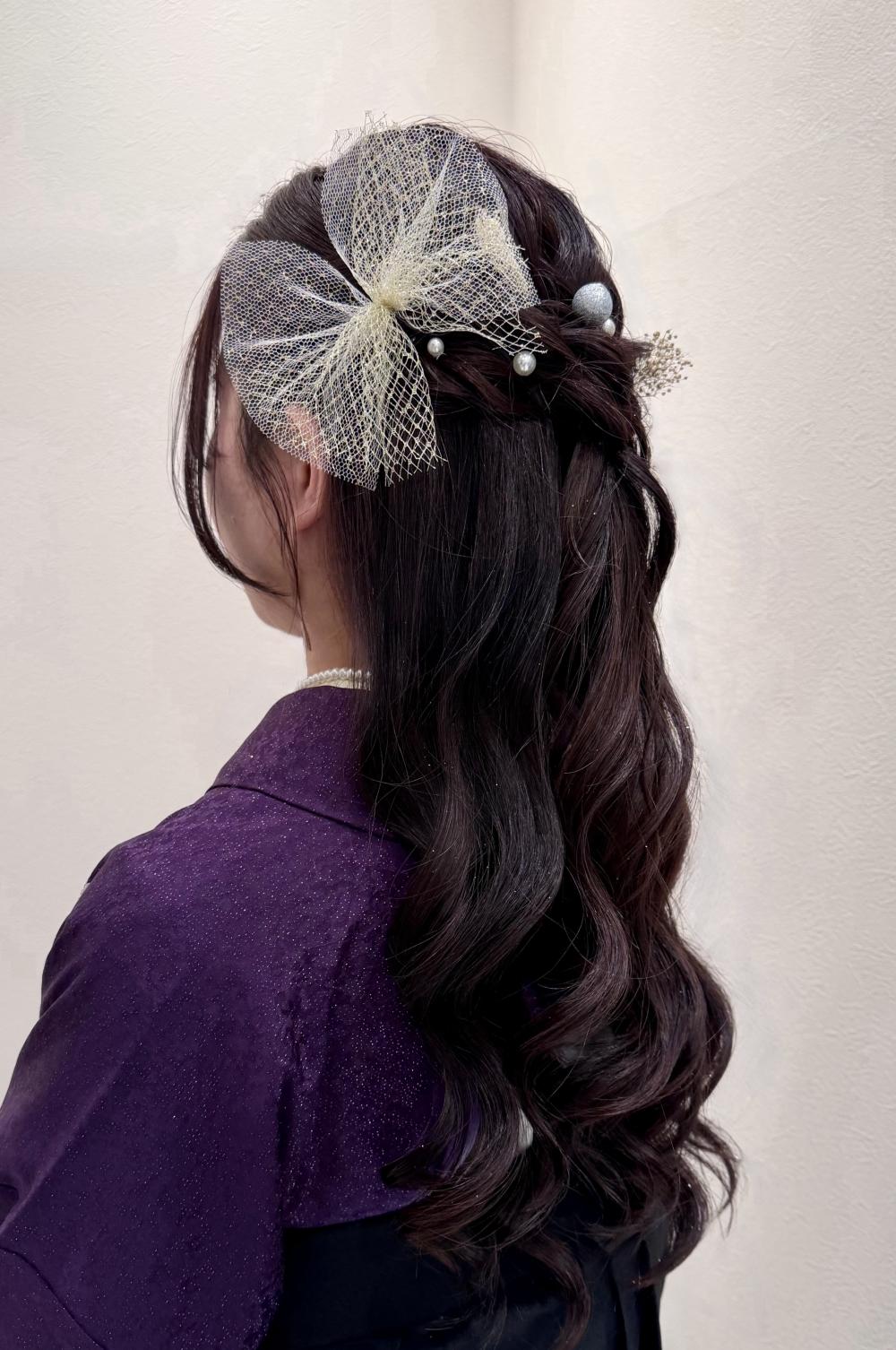 ハーフアップヘアセット