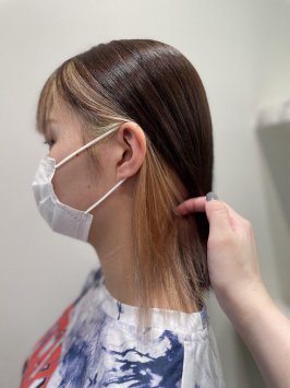 ミルクティーマロンベージュ×切りっぱなし
