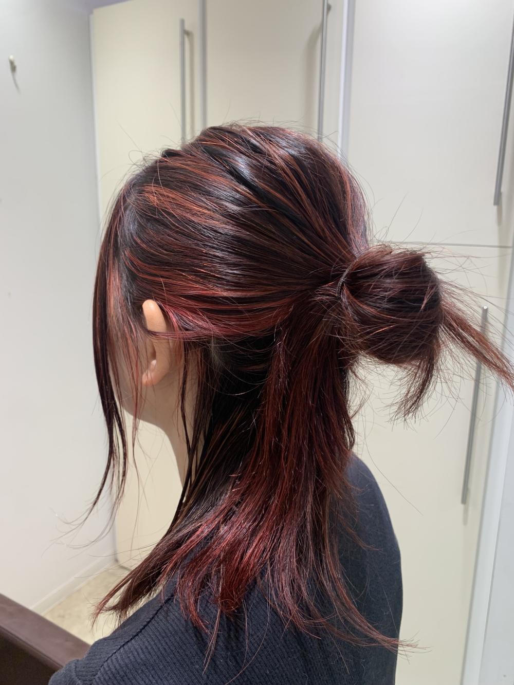 赤系ハイライト