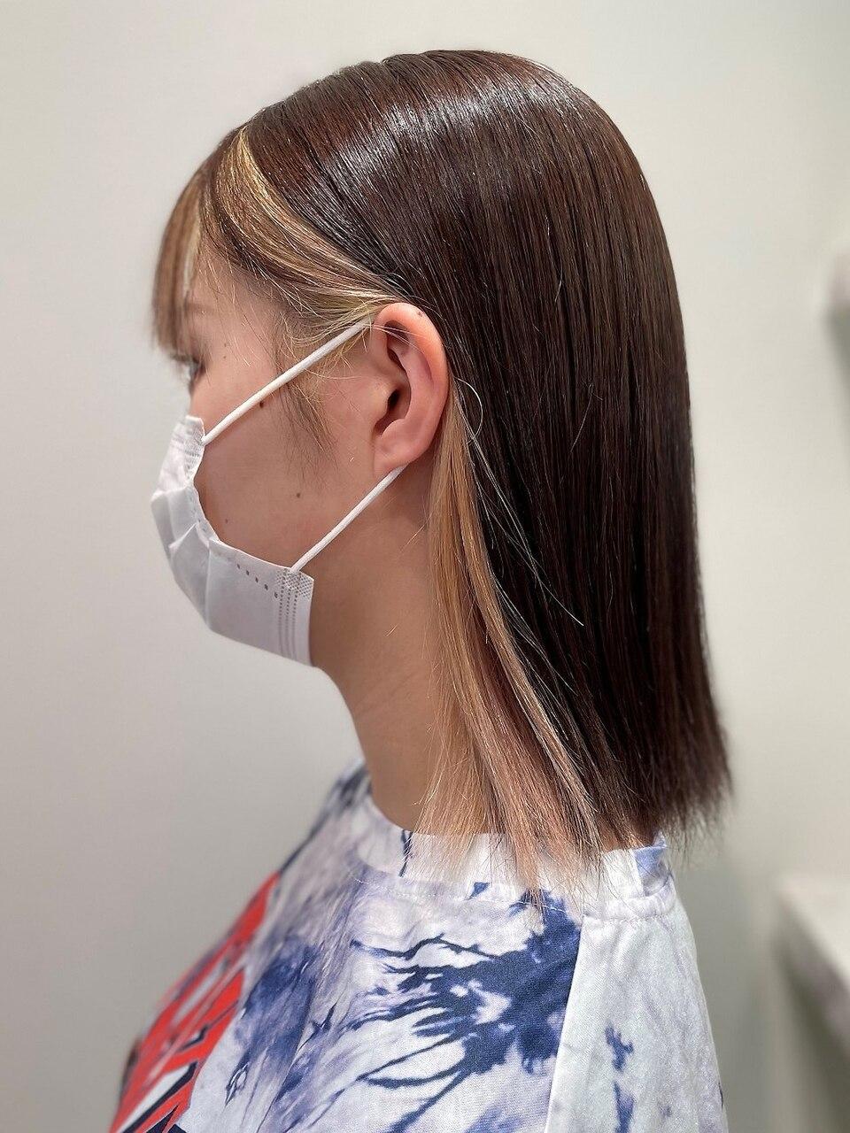 ミルクティーマロンベージュ×切りっぱなし