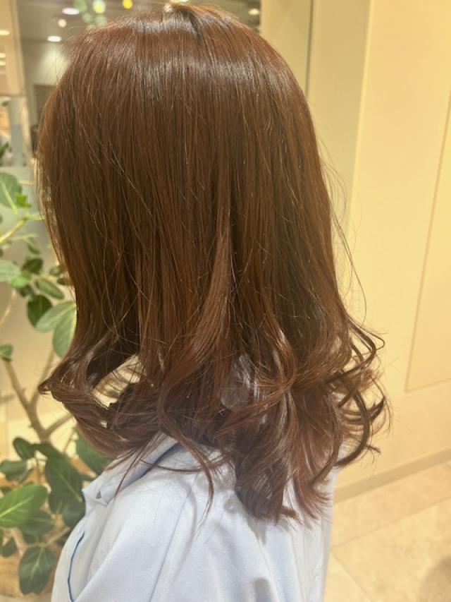 パーマ風コテ巻き仕上げ