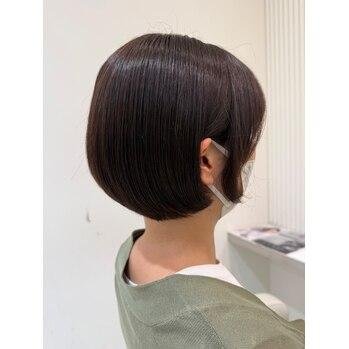 大人かわいい丸みショートボブ